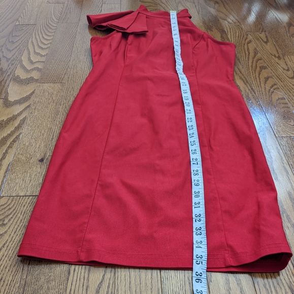 G by GUESS Ruffle One-Shoulder Halter Red Dress size M Medium - Picture 4 of 7